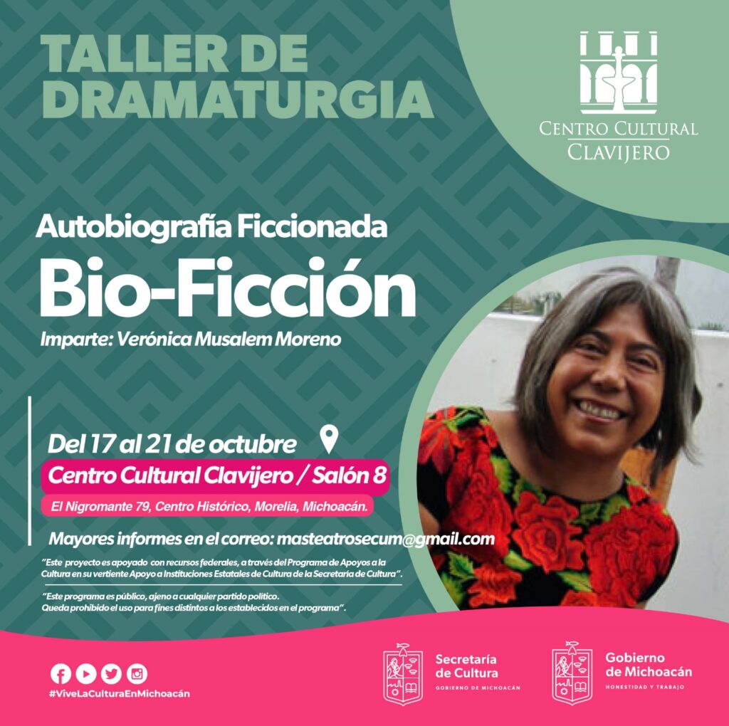 Invitan a participar en taller de dramaturgia "Autobiografía Ficcionada Bio-Ficción"