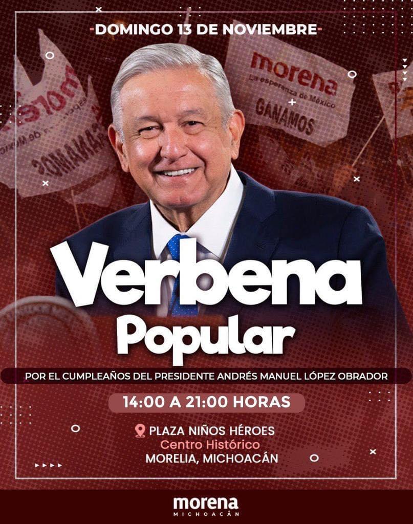 GP de Morena alista verbena popular por cumpleaños de AMLO