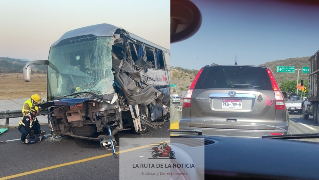 Accidente en Cuitzeo ocasiona tráfico parado en salida a Salamanca