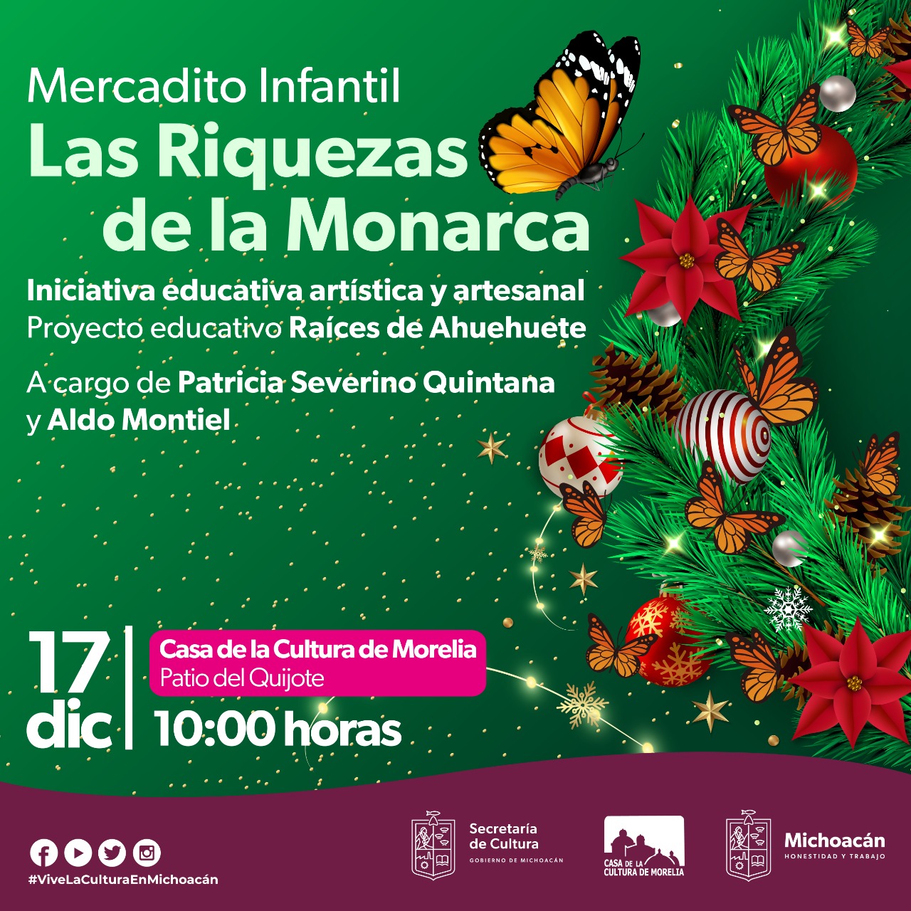 La Casa de la Cultura invita al mercadito infantil “Las riquezas de la Monarca”