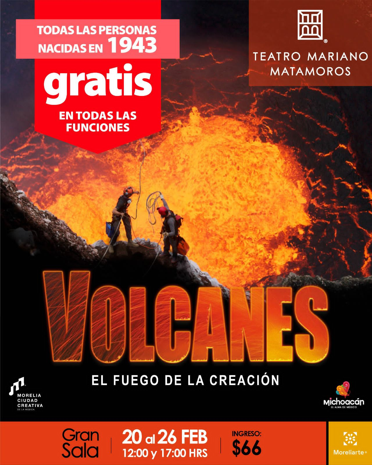 El Teatro Mariano Matamoros celebrar los 80 años del nacimiento del volcán Paricutín con la película” Volcanes”