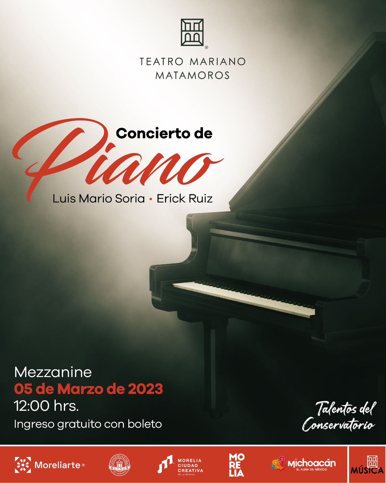 El Teatro Mariano Matamoros Invita al Concierto de Piano