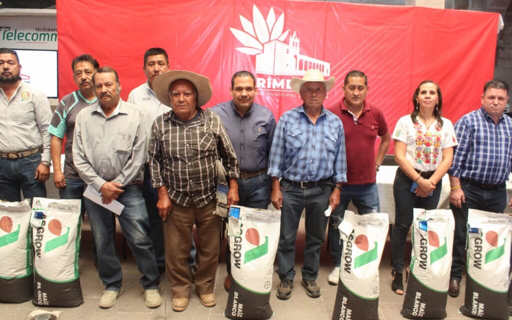 Entrega Bladimir González semilla elotera a las y los productores tarimbarenses