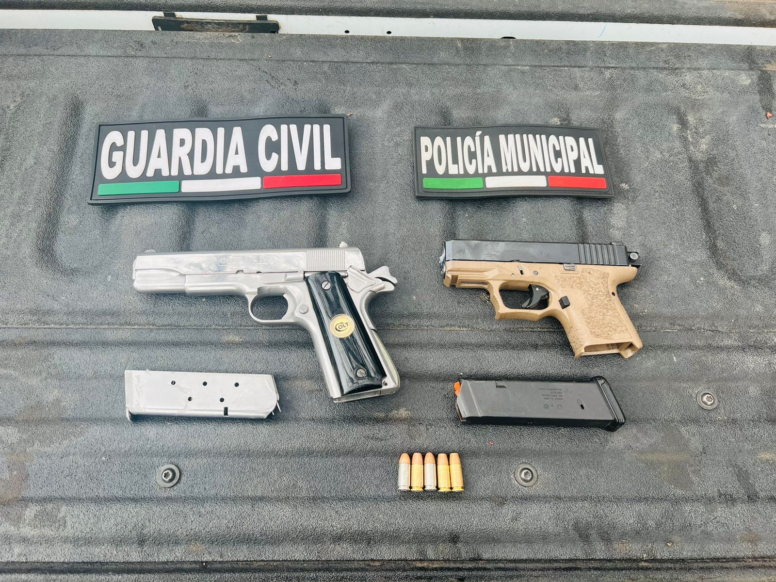 En Blindaje Zamora: SSP y Policía Municipal aseguran a dos en posesión de armas de fuego