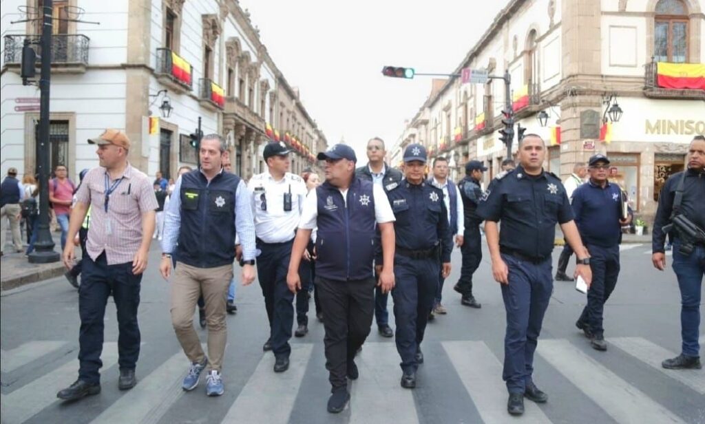 Guardia Civil refuerza labores de prevención del delito, en el Centro Histórico de Morelia