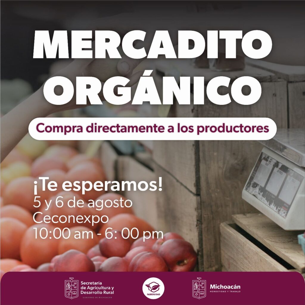 Sader invita a productores a ser parte del Mercadito Orgánico Agrosano