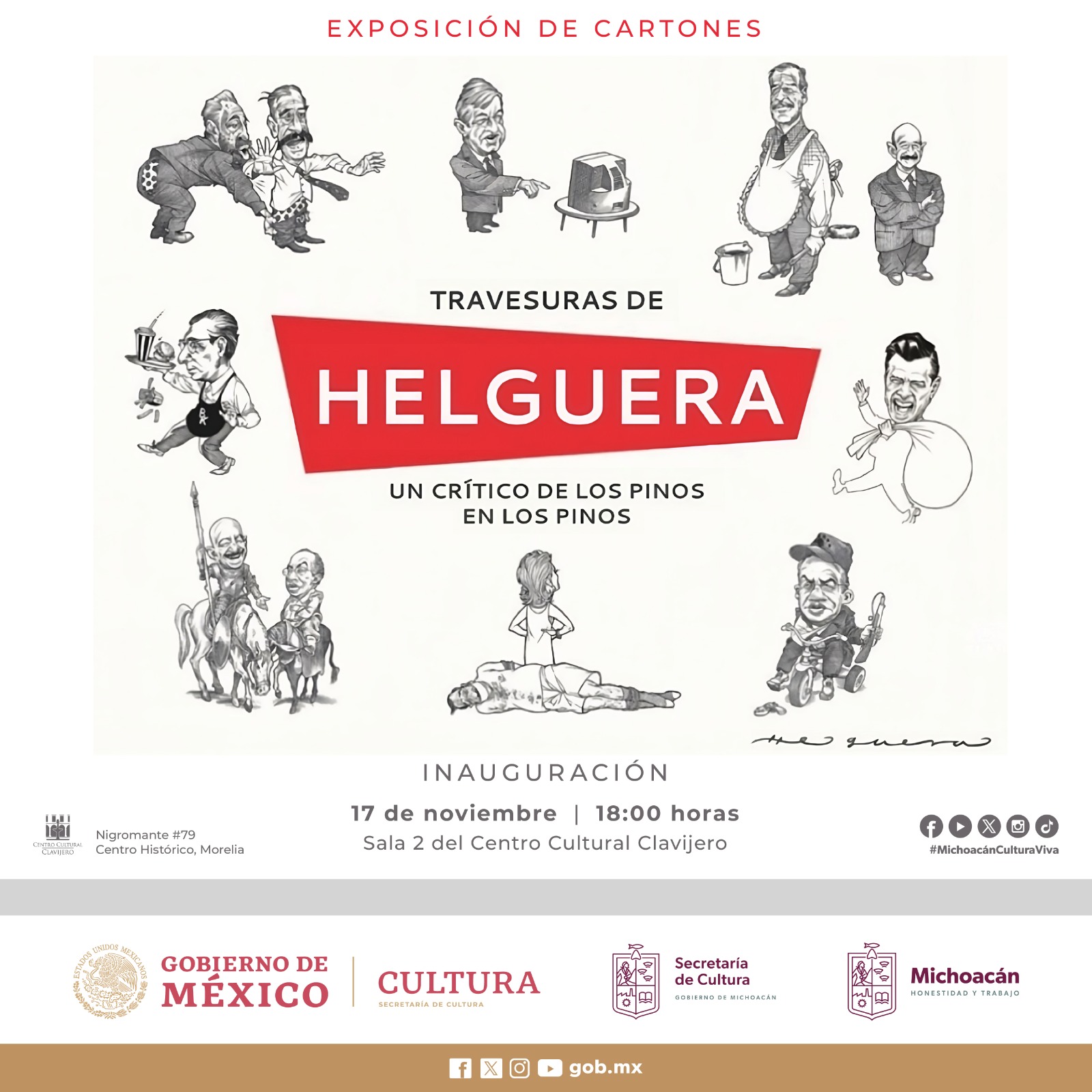 Rendirá Secum homenaje al caricaturista Antonio Helguera, en el Clavijero