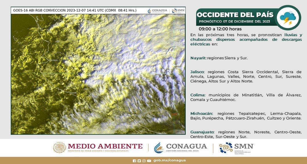 Lluvias y bajas temperaturas durante este jueves en Michoacán; pide PC extremar precauciones