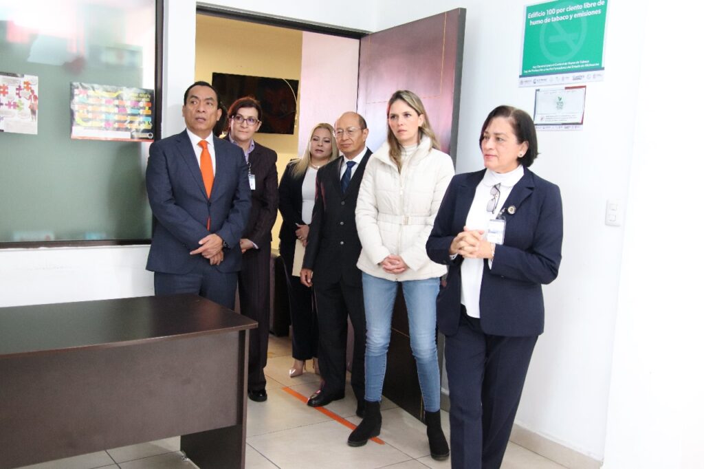 Diputada Daniela De Los Santos, Fiscal Adrián López y Presidente del Poder Judicial Jorge Reséndiz, realizan trabajos preparativos para el Centro de Justicia de Niñas, Niños y Adolescentes.