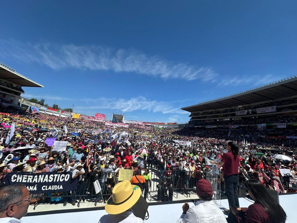 Sheinbaum llena el Estadio Morelos; más de 50 mil personas manifiestan su apoyo: Morena Michoacán