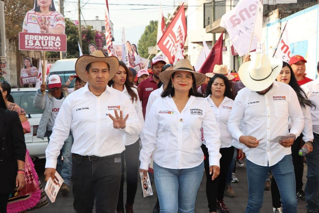 Cerrando con mucho éxito en Nahuatzen la candidata indígena: Eréndira Isauro