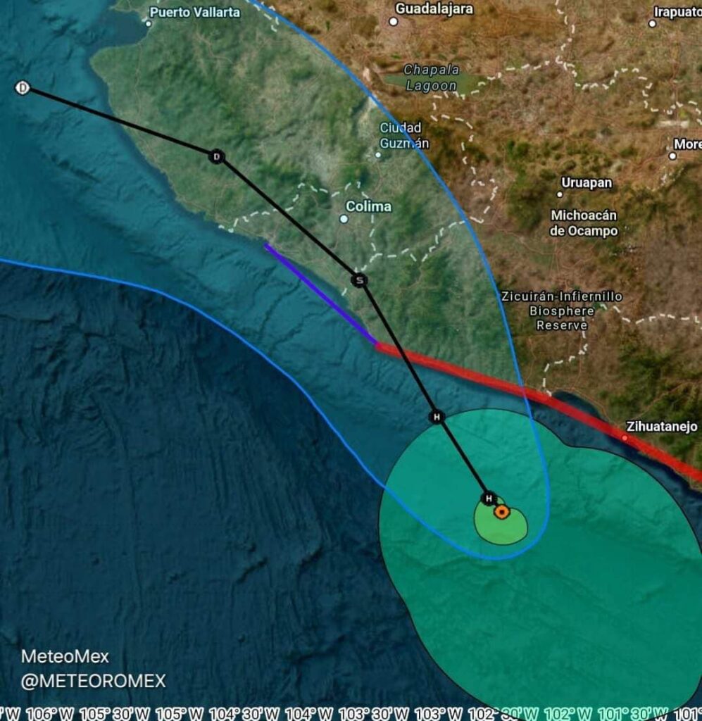 John evoluciona a huracán categoría 1; Protección Civil Michoacán en alerta para la región Costa