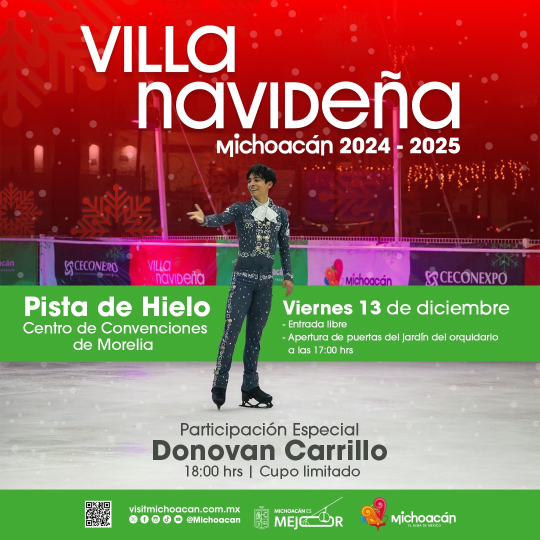 Así será la dinámica para el espectáculo sobre hielo de Donovan Carrillo en la Villa Navideña