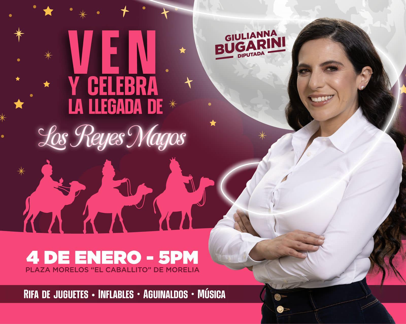 Diputada Giulianna Bugarini celebrará Día de Reyes con entrega de juguetes en la Plaza Morelos, ‘El Caballito