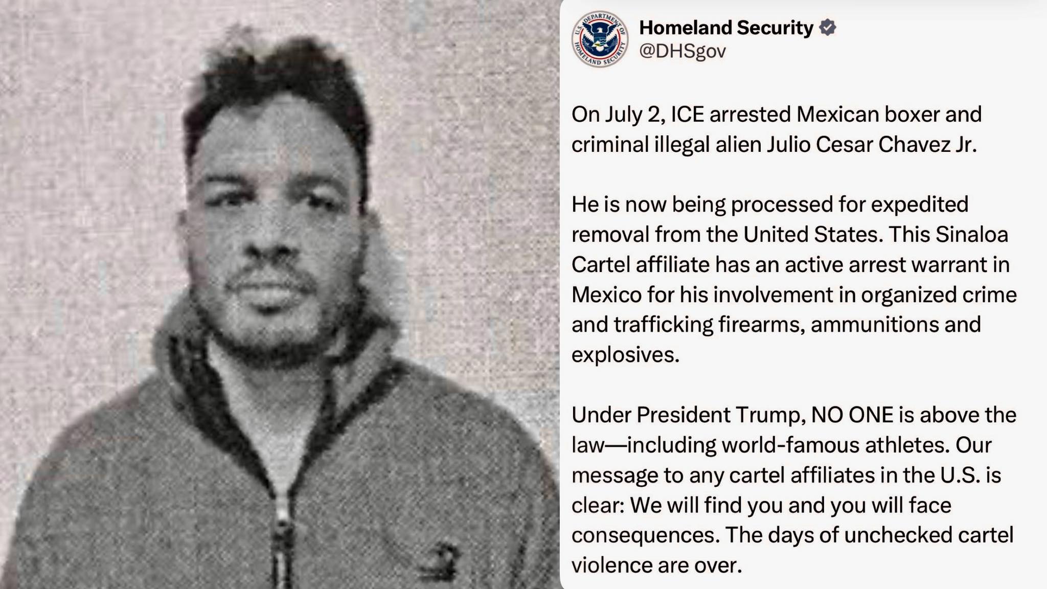 Detienen a Julio César Chávez Jr. en EE.UU.