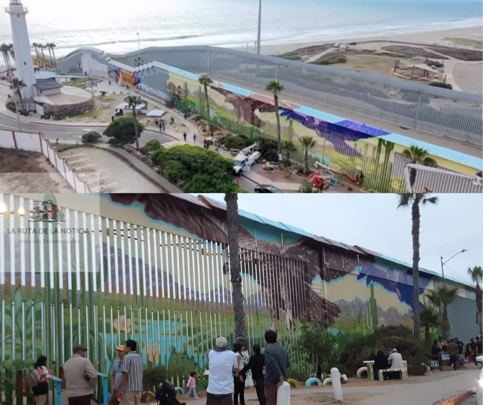 Inauguran el mural "Abrazo Mutuo" en el muro fronterizo de Playas de Tijuana