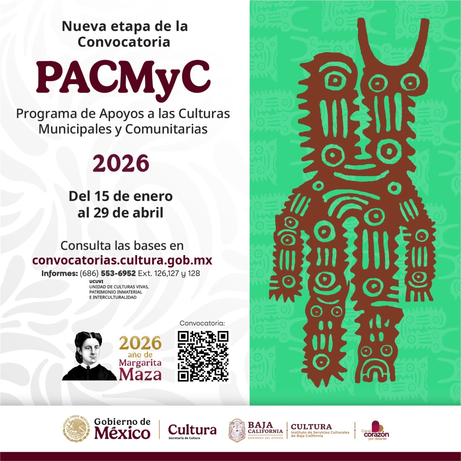 ABRE CULTURA CONVOCATORIA PACMYC 2026 PARA FORTALECER LAS CULTURAS COMUNITARIAS Y EL PATRIMONIO VIVO